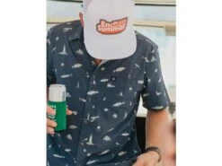 Badfish Cuttyhunk Short Sleeve Button Up Shirt -Simms || 13 Fishing || Huk Shop cuttyhunk lifestyle 2