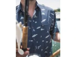 Badfish Cuttyhunk Short Sleeve Button Up Shirt -Simms || 13 Fishing || Huk Shop cuttyhunk lifestyle 4