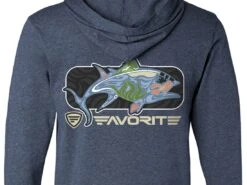 Favorite Fishing Simmer Tri-Blend Hoodie -Simms || 13 Fishing || Huk Shop simmer tuna nvy frst bk detail