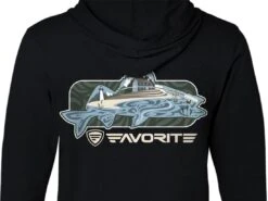 Favorite Fishing Simmer Tri-Blend Hoodie -Simms || 13 Fishing || Huk Shop simmer walley blk bk detail