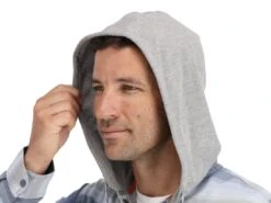 Simms Santee Flannel Hoody -Simms || 13 Fishing || Huk Shop simms navy storm steelbluestripe santeeflannelhoody modelhood 50 99 sim 10025n