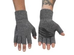 Simms Wool Half Finger Mitt -Simms || 13 Fishing || Huk Shop simms steel woolhalffingermitt frontback 52 01 sim 10002
