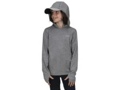Simms Kids Bugstopper® Hoody -Simms || 13 Fishing || Huk Shop simms steelheather kidsbugstopperhoody modelhood 50 99 sim 100010shs